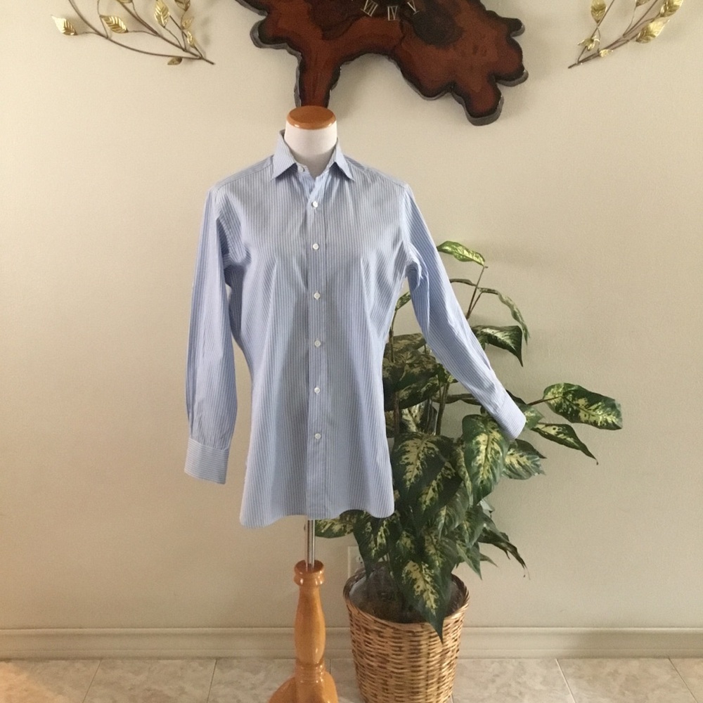 SEIZE OUR VINGT MENS PIN-STRIPPED BUTTON DOWN SHIRT/ SIZE 15/33 - Picture 6 of 10